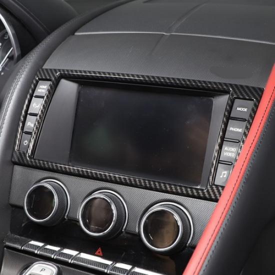 Carbon Fiber ABS Navigation Button Trim Frame For Jaguar F-TYPE 2013-2018