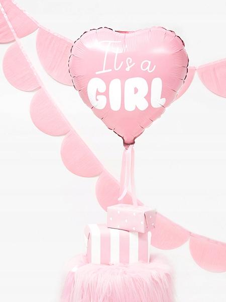 Balon Foliowy Serce It's A Girl,45Cm, Róż, 1 Szt.