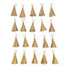 Rustic Gold Metal Cone Craft Bells, 20-Pcs, 2-Inch Antique Jingle Bells for DIY Witch Bells, Boho Christmas Ornaments and Farmhouse Decor