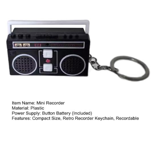 Мини-диктофон брелок ретро-магнитофон брелок записываемый винтажный брелок кулон рюкзак подвесной аксессуар
