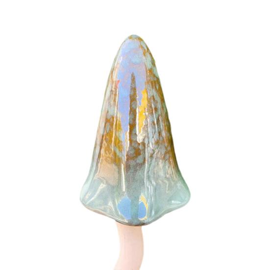 Planter Insert Ceramic Mushroom Colorful Glazed Mushroom Decoration Hand-Painted Toadstools Sculptures