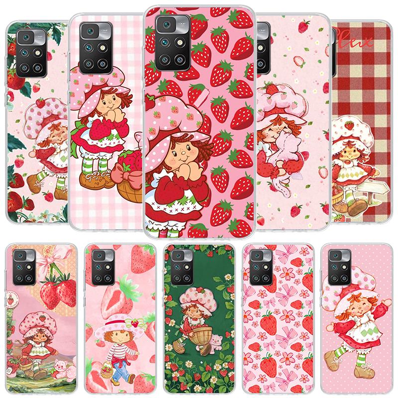 Cute Strawberry Girl Phone Case For Xiaomi Redmi 13 13C 12 12C 14C 10 10A 10C 9 9A 9C 9T 8 8A 7 7A 6 6A K70 K60 K40 K20 Pro S2