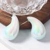 European and American magical gradient colored hollow and chubby teardrop earrings, fashionable and trendy acrylic multi-color women's earrings