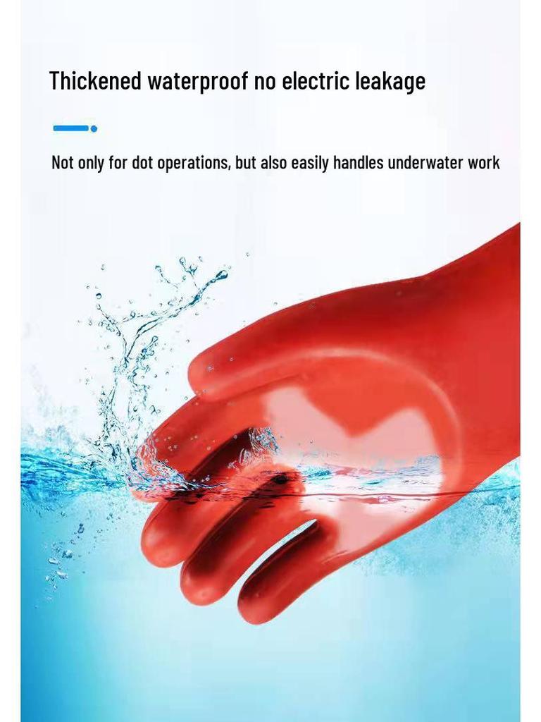 High-Voltage Insulating Gloves: 10KV-20KV Rubber, Anti-Shock, Anti-Static, Electrician Safety (12KV).