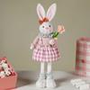 Standing Telescopic Rabbit Doll Easter Theme Party Supplies Home Decoration Ornaments Dwarf Doll