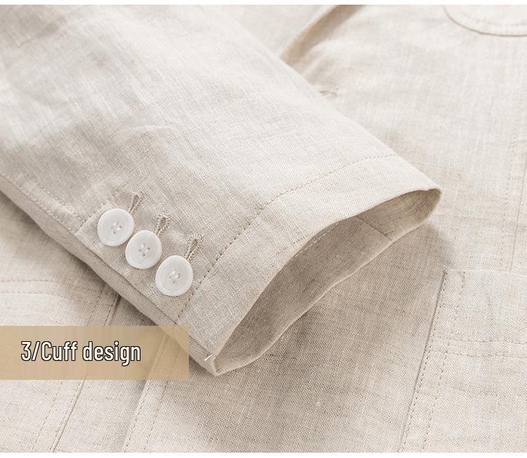 Мужской летний льняной повседневный блейзер - Легкий костюм для молодых и среднего возраста