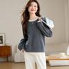 Srcr Women's 100% Wool Mock Two-Piece Knit Sweater