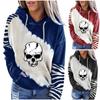 Women's Casual Fashion 2022 Halloween Print Long Sleeve Pullover Hooded Top