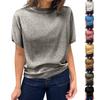 Women's Plain-colored Round-neck Short-sleeved Thin Knitted Sweater