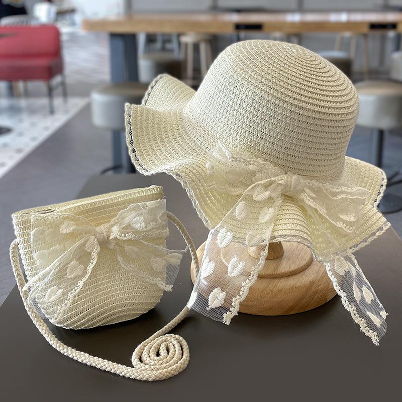 Summer Children's Sun Protection Beach Straw Hat Princess Girl's Vacation Woven Sun Hat