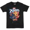 Черная футболка Miniso с узором X-Men и принтом молнии с изображениями Росомахи и Шторма. Футболка с героями комиксов.