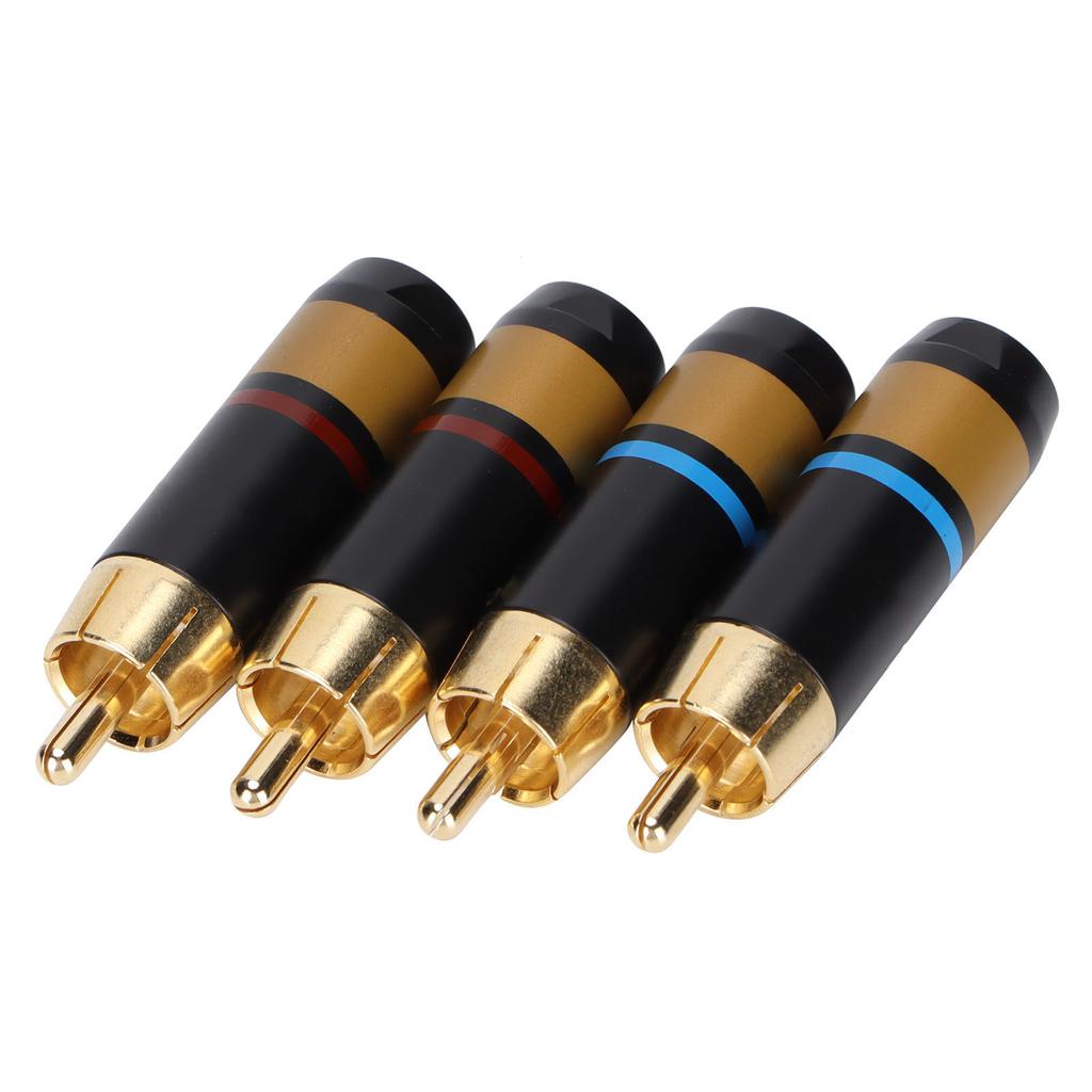 Preffair 4 шт. RCA штекер типа «тюльпан» позолоченная латунь износостойкий RCA штекер с корпусом из углеродного волокна R1759