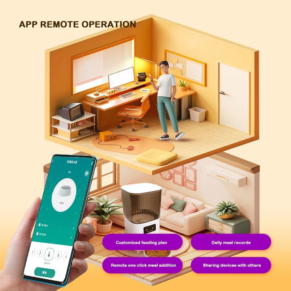 Автоматическая кормушка для кошек с дистанционным управлением по Wi-Fi, с таймером, диспенсер для кошачьего корма для кошек и собак