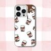 Чехол для телефона N-Nutellas C-Chocolate Art для iPhone 16,15,14,13,12,11,Pro,XS,Max,Plus,Mini,SE Белый Конфетный Матовый Ударопрочный Чехол