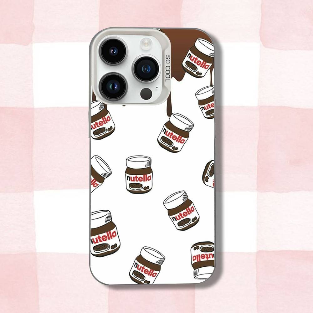 Чехол для телефона N-Nutellas C-Chocolate Art для iPhone 16,15,14,13,12,11,Pro,XS,Max,Plus,Mini,SE Белый Конфетный Матовый Ударопрочный Чехол