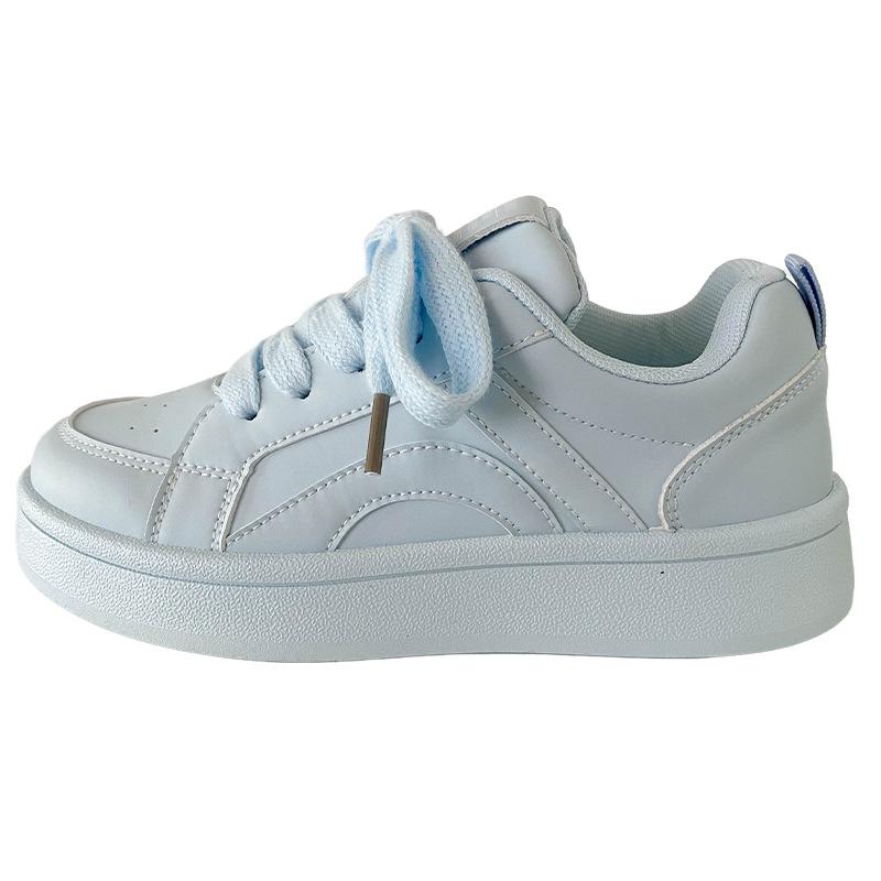 B2301 латексная стелька/платформа белые туфли женские туфли с круглым носком весна 2025 новые универсальные туфли для доски повседневные хлеб