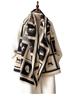 New Women's Scarf Winter Imitation Cashmere Cloak Animal Print Horse Shawl Modern Elegant Double-sided Tassel Scarves For Ladies