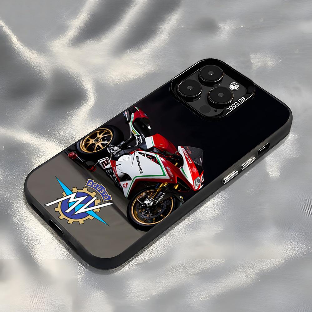 Motorcycle MVAgusta Phone Case For IPhone17 Air 16 15 14 Plus 13 12 11 Pro 7 8 XS Max XR Silver Black Bumper Case