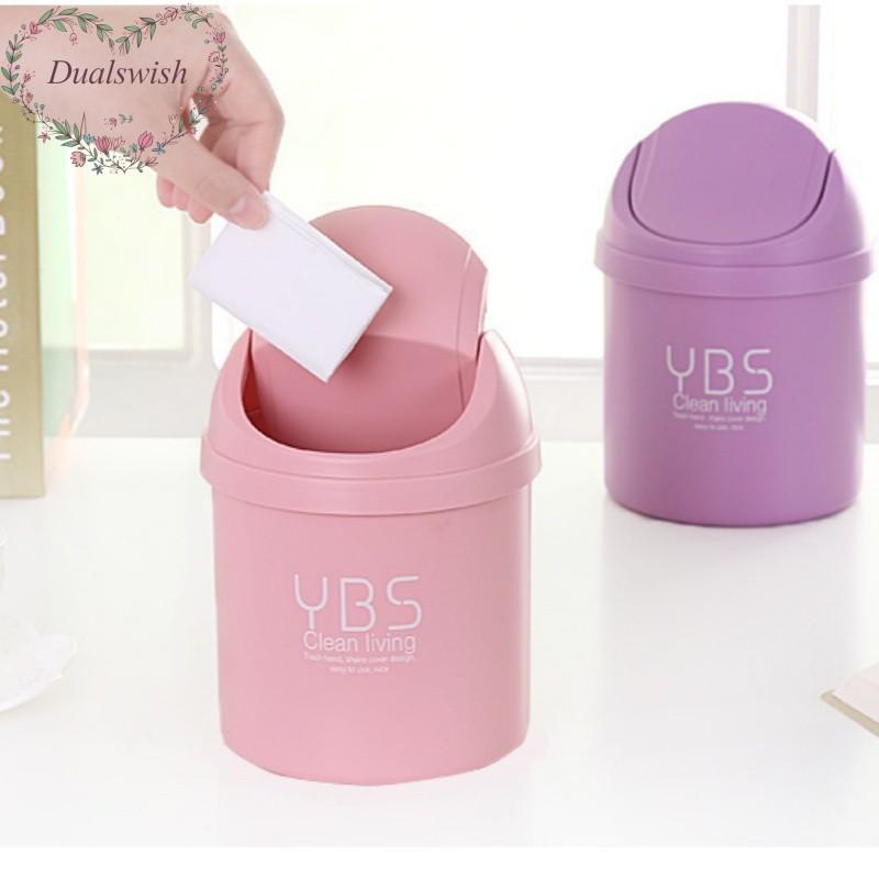 Мини Настольное Пластиковое Мусорное Ведро Бытовое Кухонное Письменный Стол с Крышкой Мусорное Ведро Гостиная Настольное Хранение Разного Мини Мусорное Ведро