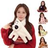 1Pc Fur Collar Skin-friendly Plush Scarf Soft Polyester Fiber Cartoon Capybara Warm Faux Rabbit Fur Clothing Accessories