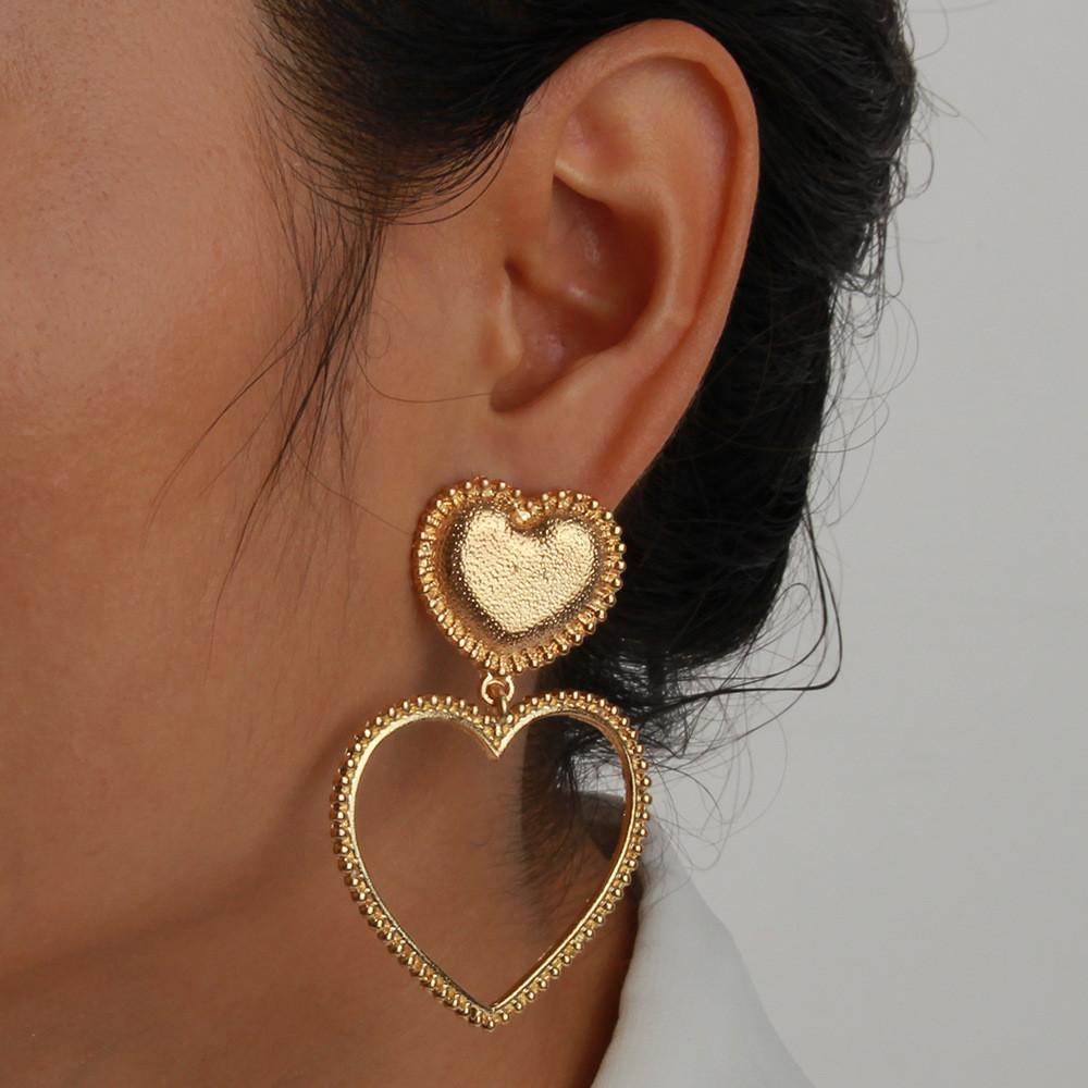 W240 Heartshaped Earrings With Electroplated Alloy For Wedding And Gift Giving
