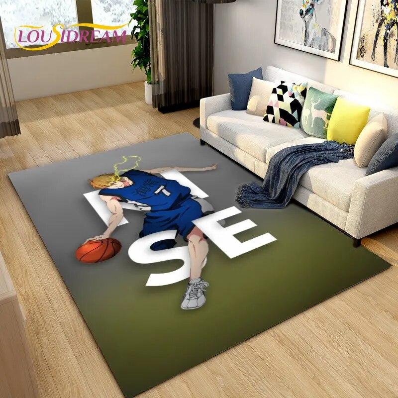 Баскетбольный коврик Куроко с героями мультфильмов, ковер для гостиной, спальни, дивана, коврик для украшения, детский нескользящий напольный коврик