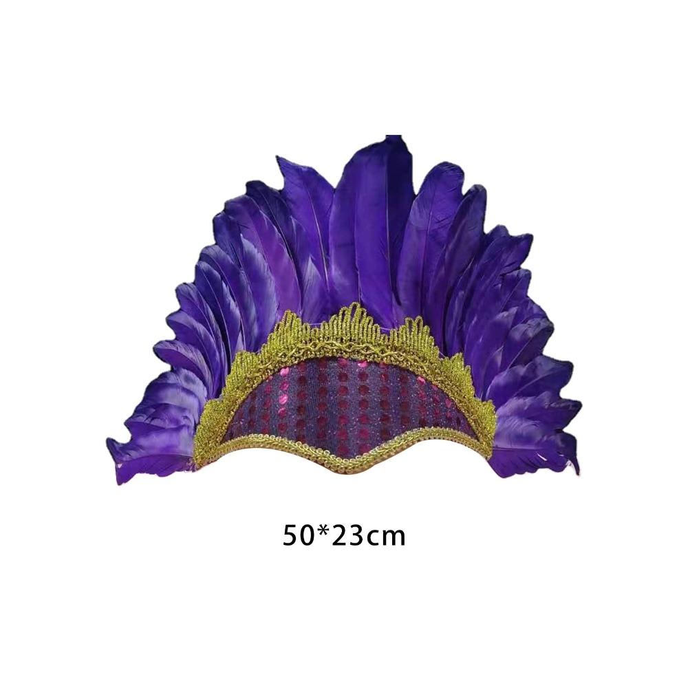 Headdress Carnival Costume Colored Headwear Fancy Dress Party Headpiece Headwear Feather Headdress