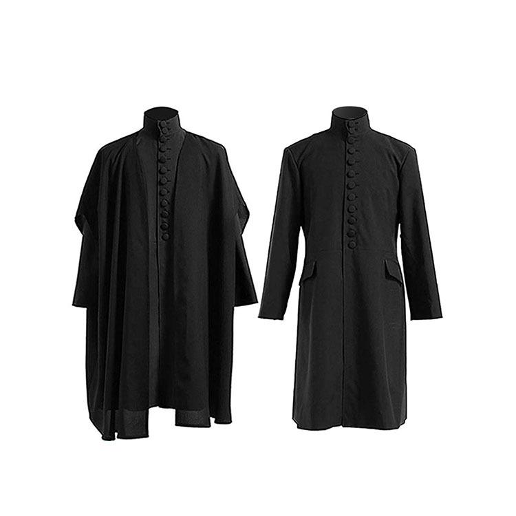 Halloween Cosplay Snape Professor Costume Harry Potter Wizard Robe Men Stage Performance Outfit
