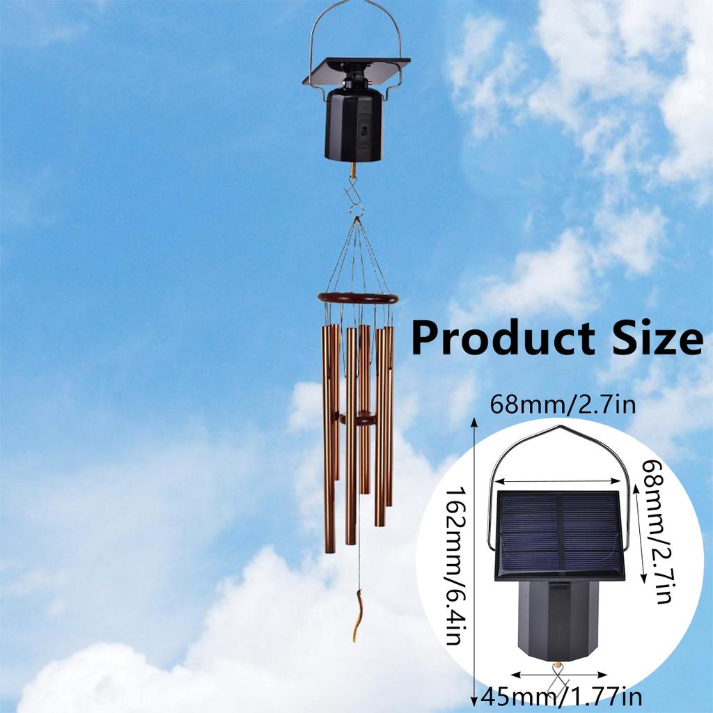 Ветряные колокольчики на солнечном двигателе, ветряные колокольчики, ветряная вертушка, не требующая батареек, экологически чистое украшение, подвешиваемое и вращающееся с крючком