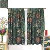 William Morris Flower Blackout Window Curtains   Bohemia Floral Vintage Window Drapes   for Living Room Bedroom 21(W)*45(L) 2 Pane