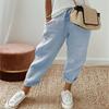 Women's Cotton Linen Solid Color Plus Size Casual Pants