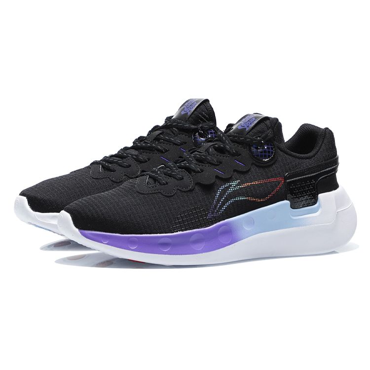 Li Ning Xiaoyao модные универсальные прочные дышащие низкие кроссовки для бега мужские кроссовки черные ARHR043-7