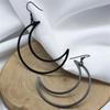 Минималистичный стиль, висячие серьги с полой луной, простые, но нежные модные модные украшения для ушей, аксессуары для женщин, повседневный декор