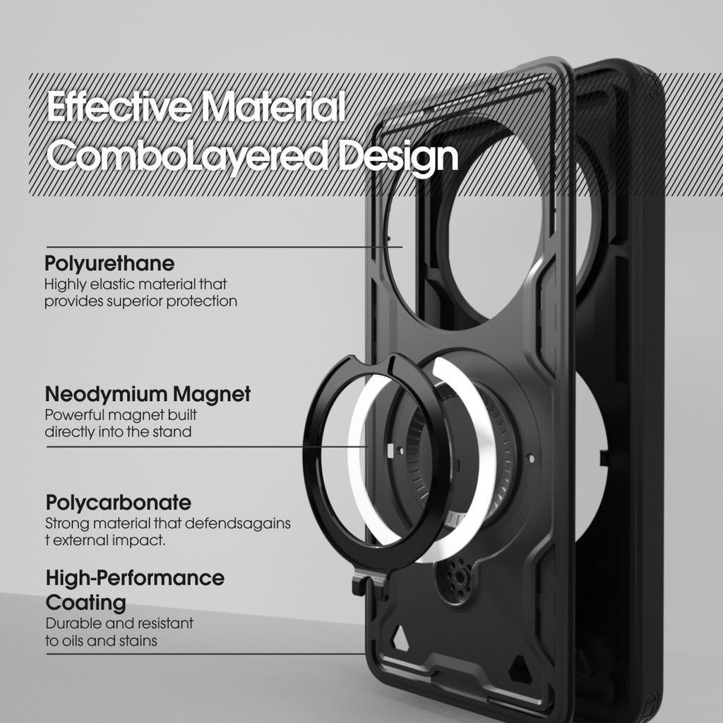 for Redmi 14C 4G/5G Phone Case Magnetic Shockproof with Stand & Lanyard | Compatible IBMRS | Anti-Slip Bumper Cover