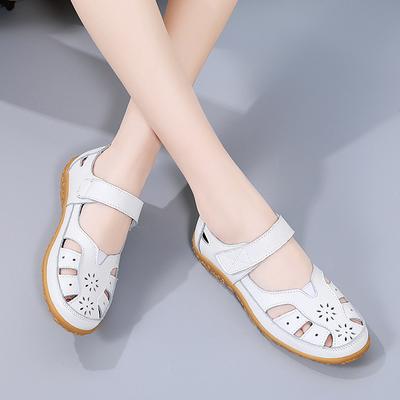 Летние женские сандалии женские удобные балетки для ходьбы закрытый носок пляжная обувь женская обувь