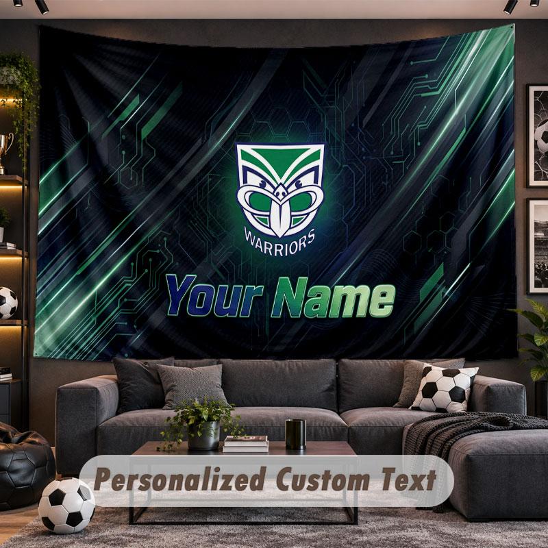 Wall Hanging Tapestry Custom NameWigan Warriors Pattern Personalized Printed Fabric Wall Decor