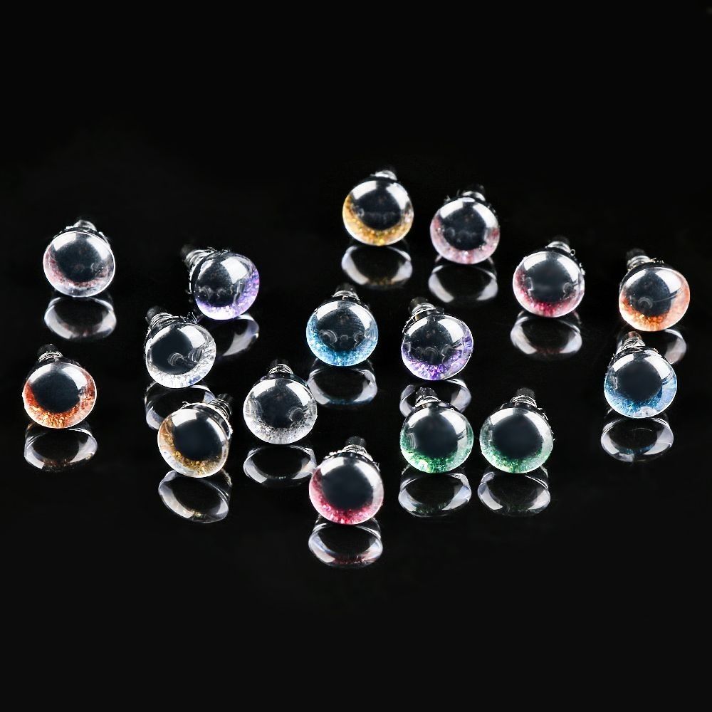 20pcs/10pairs 8 Colors Puppet Crystal Eyes with Washer Glitter Crystal Eyes DIY Doll Accessories