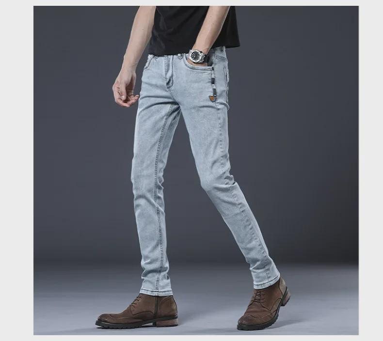 Мужские эластичные узкие джинсы: Универсальный, высококонверсионный дизайн для подростков и взрослых