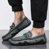 Fashion Brand Men Casual Leather Loafers Shoes Fashion Designer Slip on Boat Shoes Mens High Quality Daily Commute Casual Driving Shoes