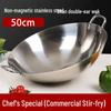 Homeglen Extra-Thick Stainless Steel Double-Handle Round Bottom Wok