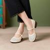 Туфли женские из натуральной кожи на высоком каблуке, летние винтажные женские туфли-лодочки, удобные женские туфли с круглым носком, повседневные туфли на среднем каблуке для женщин