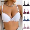 Женское сексуальное кружевное нижнее белье пуш-ап, маленький размер чашки AB, полупрозрачный треугольный бюстгальтер