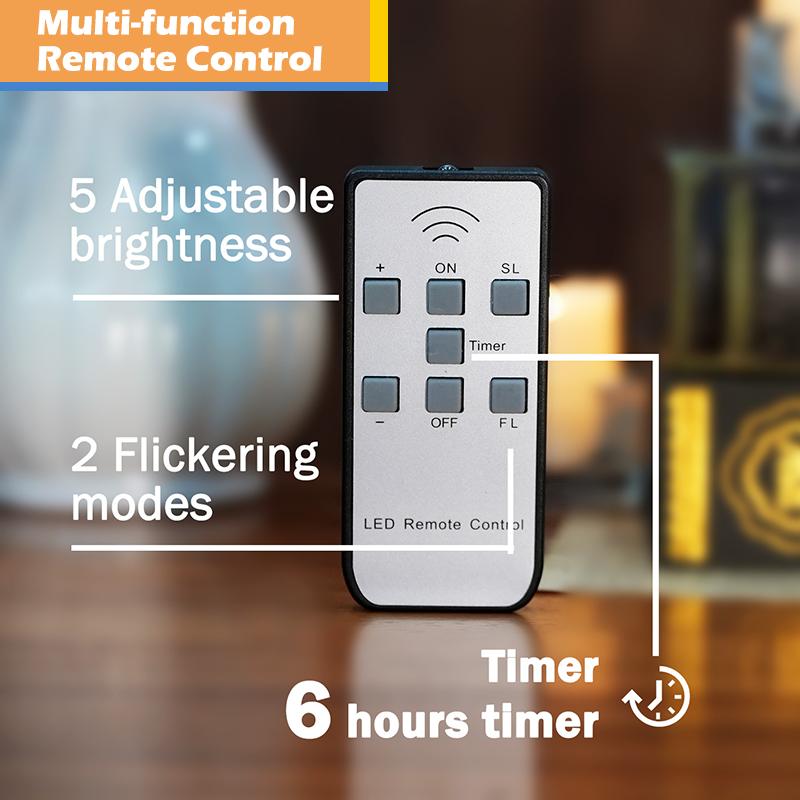 6 Pack LED Tea Light Candles with Remote Timer, Rechargeable Candles with Charging Station for Home Christmas