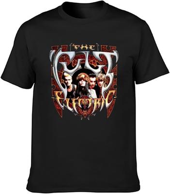 Мужская футболка с круглым вырезом The Cult Electric Обложка альбома 1987 года Не отбеливать Черный