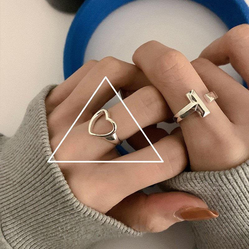 Корейское кольцо из стерлингового серебра 925 пробы в ретро-дизайне для женщин - Не тускнеющее, Высококачественное ювелирное изделие для пальца в стиле цепочки