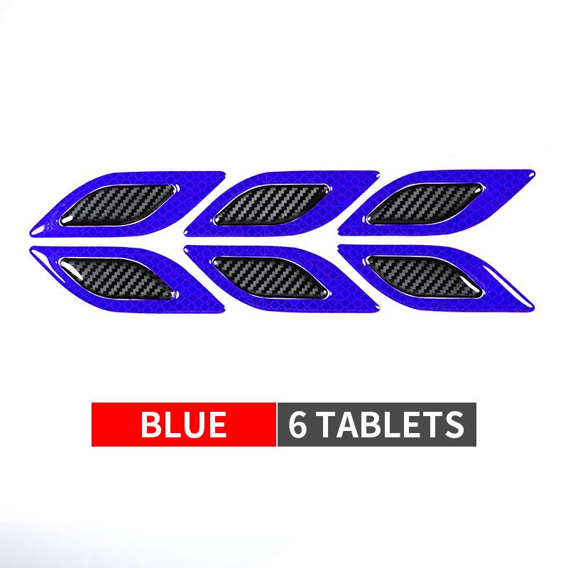 6 шт./компл. светоотражающие полосы для автомобиля из углеродного волокна, наклейки для автомобиля, грузовика, автомобиля, мотоцикла, предупреждающие наклейки против царапин, 5 цветов