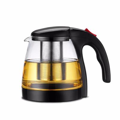 Большая емкость 1300 мл термостойкий стеклянный чайник с заварником из нержавеющей стали цветочный чайник контейнер для кофеварки