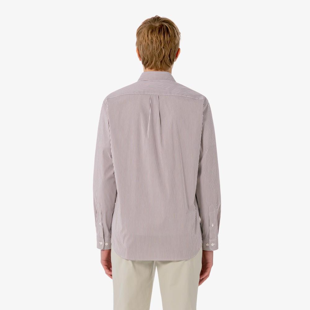 Lacoste Мужская рубашка в полоску из поплинового джерси CH625E-56G3LA