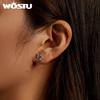 WOSTU Сверкающее серебро 925 пробы, сверкающие нежные серьги-гвоздики с бабочкой и цирконом для женщин, модные вечерние ювелирные изделия, подарок