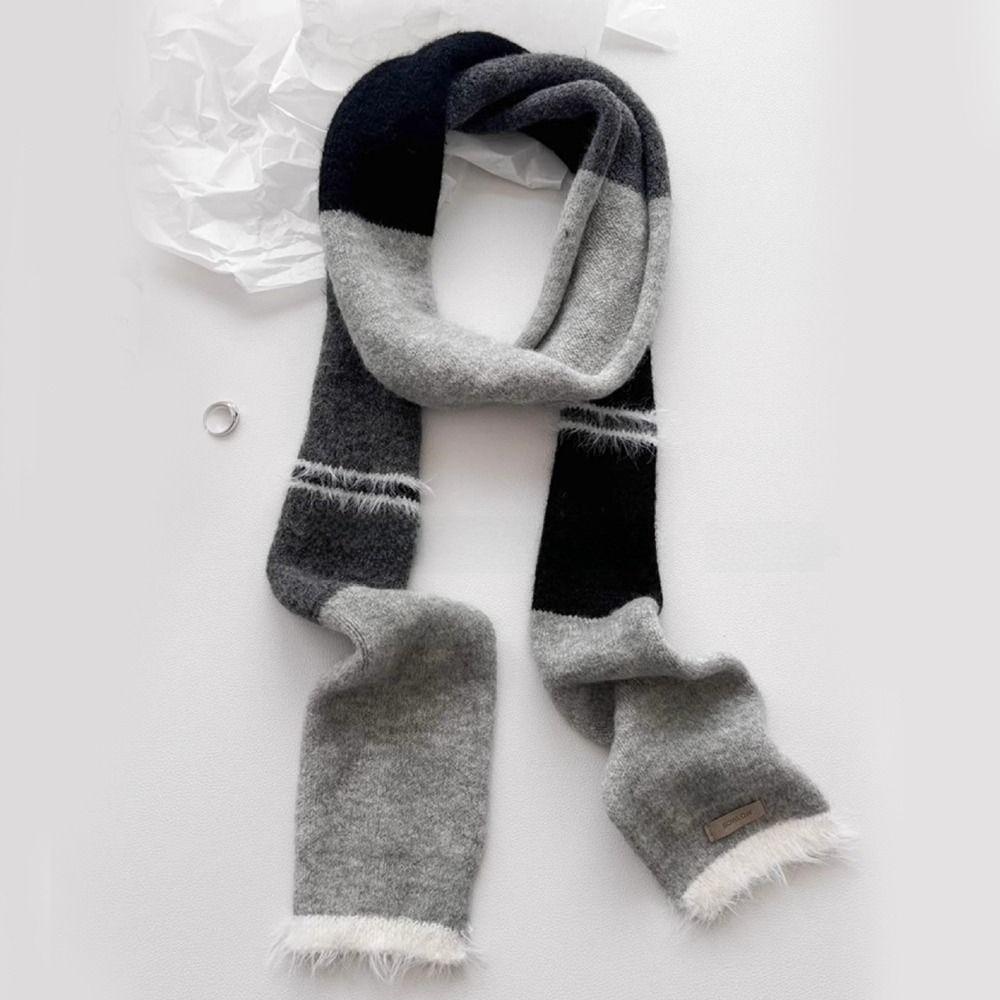 Y2 Sausage Thin Scarf Knitted Wool Plush Long Narrow Scarves Fashion Neck Scarves Autumn Winter